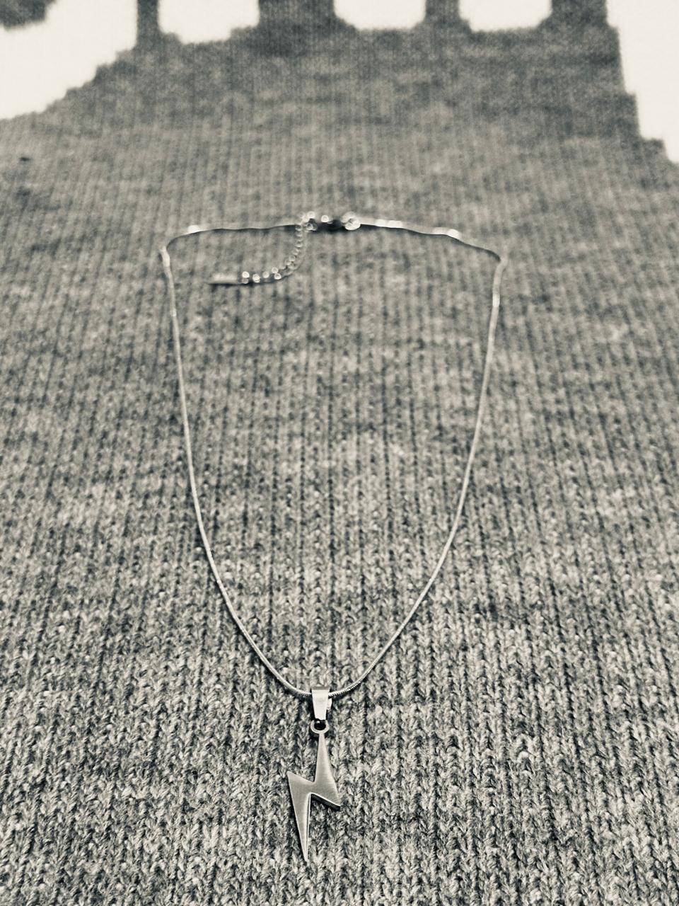 A) Volt Silver Necklace Stainless Steel