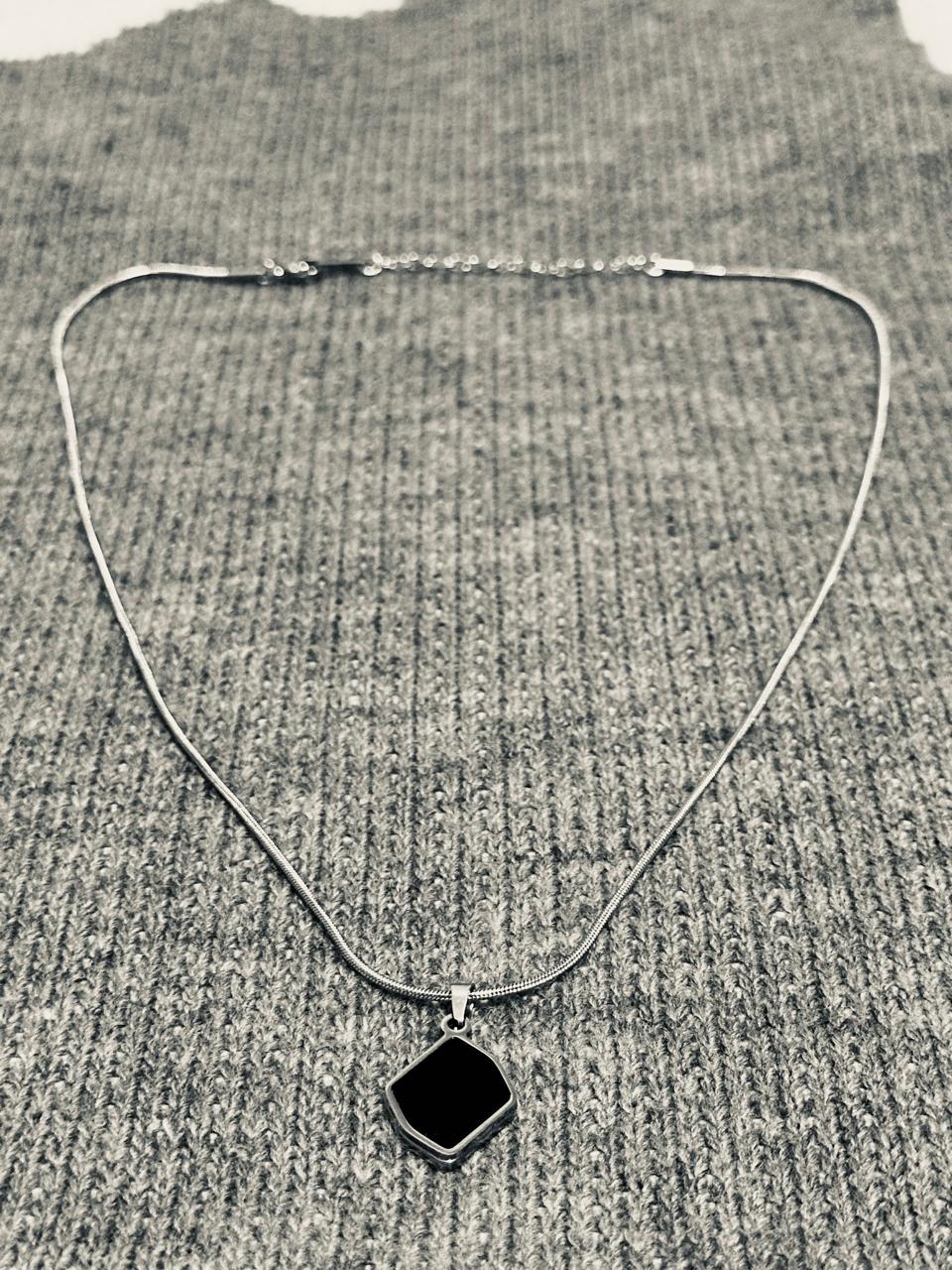 A) Black Necklace Stainless Steel