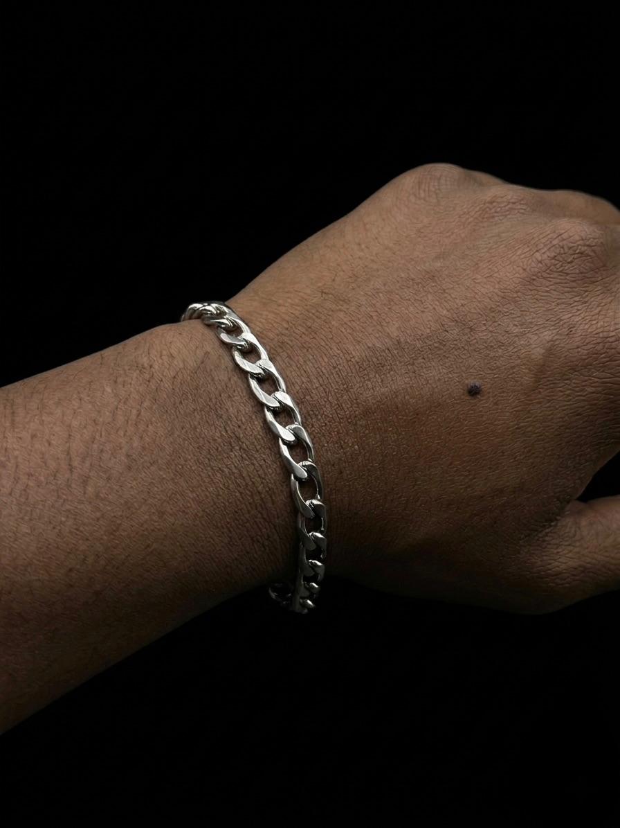 A) Silver bracelet Stainless Steel